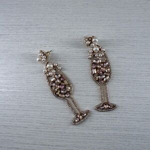 Elegant Pearl and Crystal Champagne glass Earrings